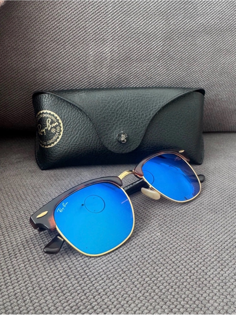 Ray-Ban Tortoise Frame Sunglasses with Gold Accents